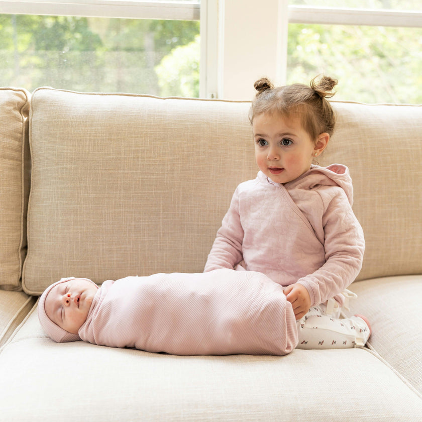 Bebe Bella Ribbed Blanket & Hat Set