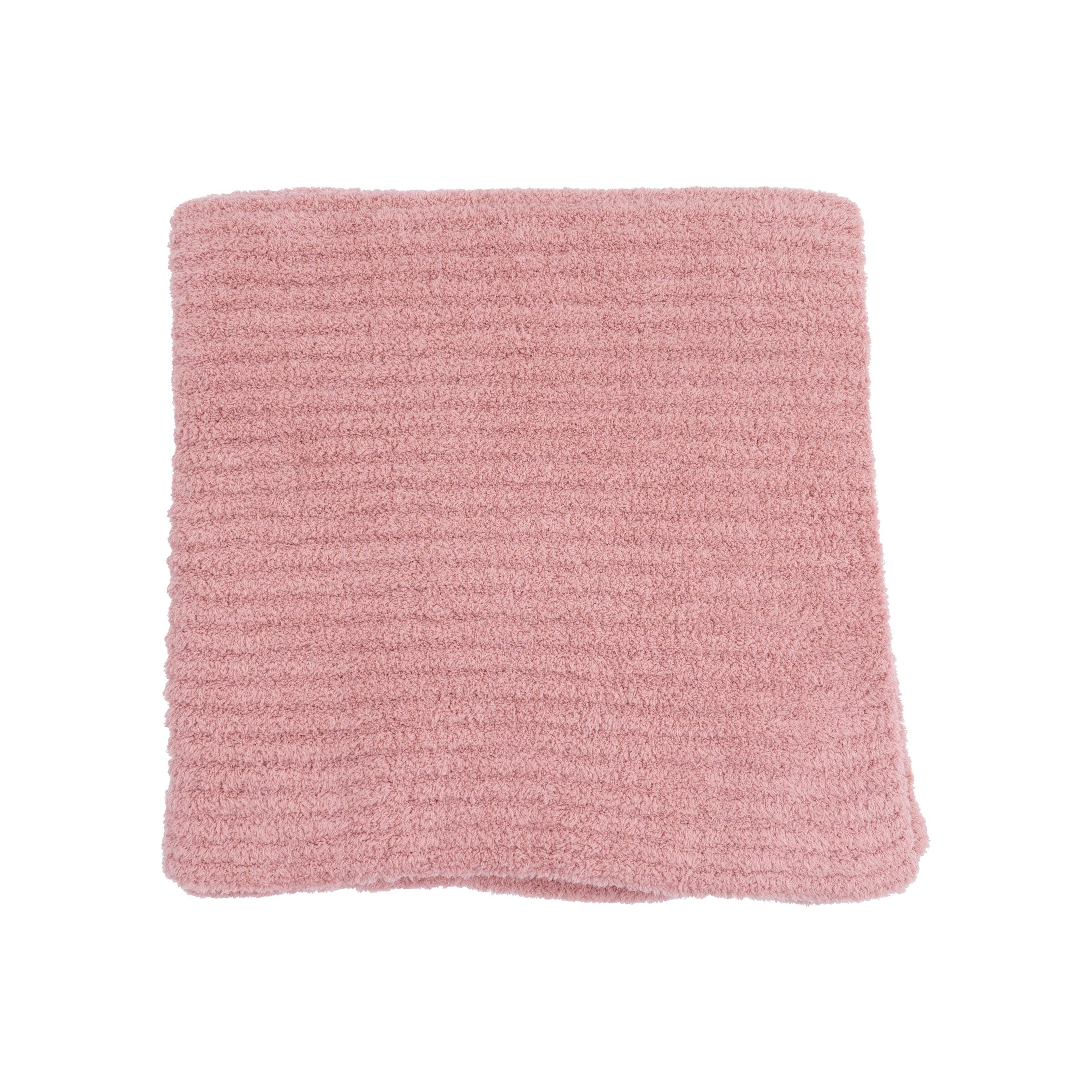 Chenille - Rose Blanket with Striped Texture