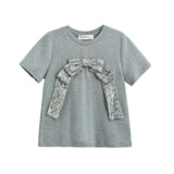 Silver Sequin Bow T-shirt & Skirt Set