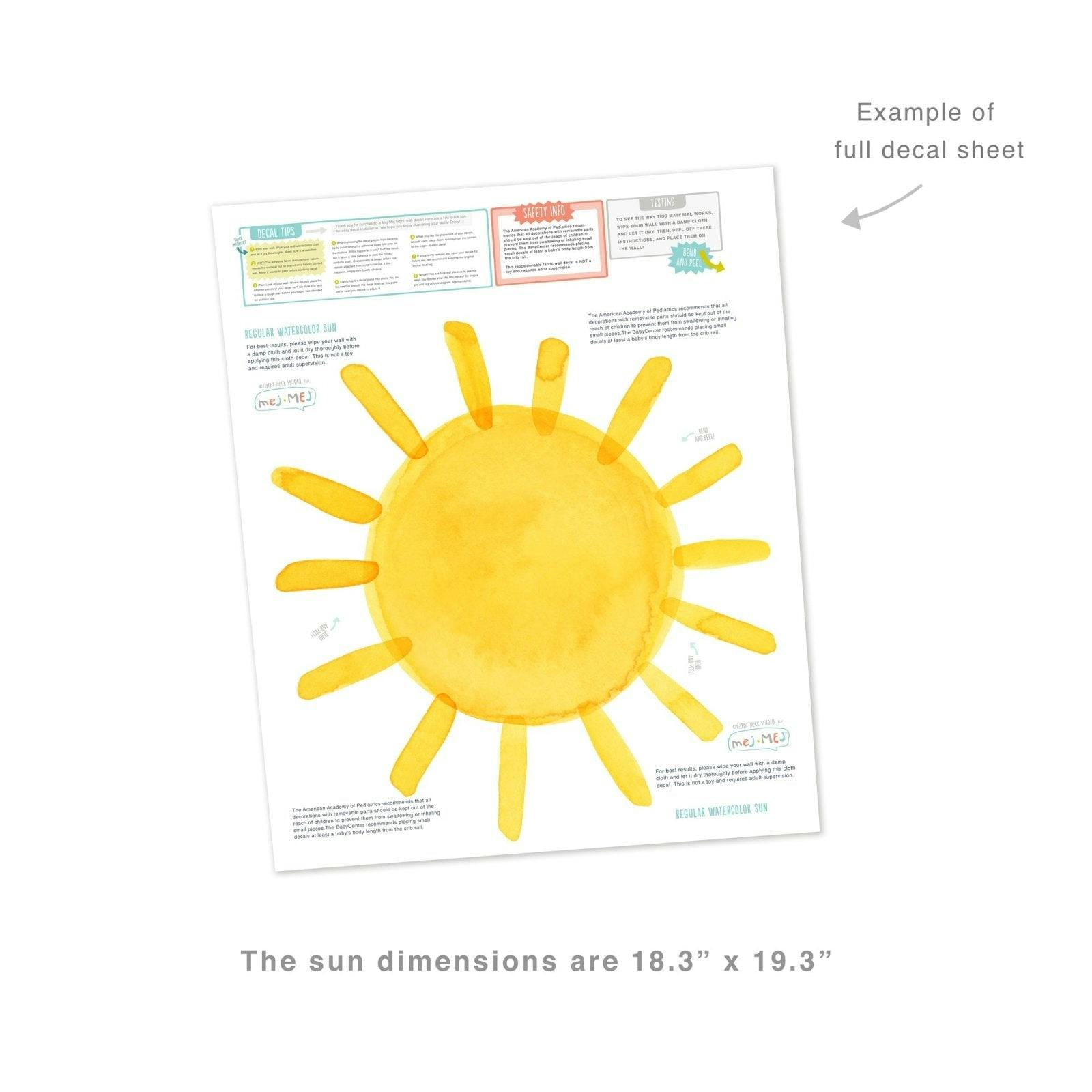 Watercolor Sun • Medium • Peel-and-Stick Wall Decals