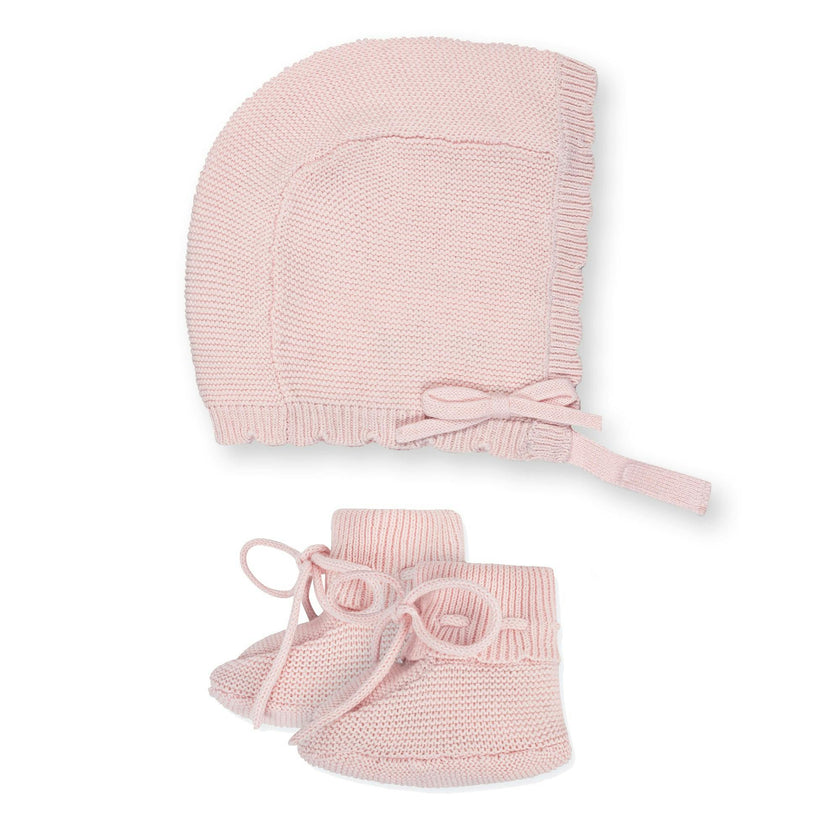 Organic Sweater Bonnet and Bootie Set
