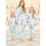 Kian Hooded Sweatshirt in Blue Aquarelle Fleur