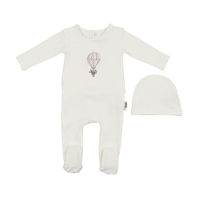Air Balloon Footie and Beanie Set