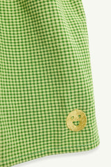 women's vichy frilled top - matcha green