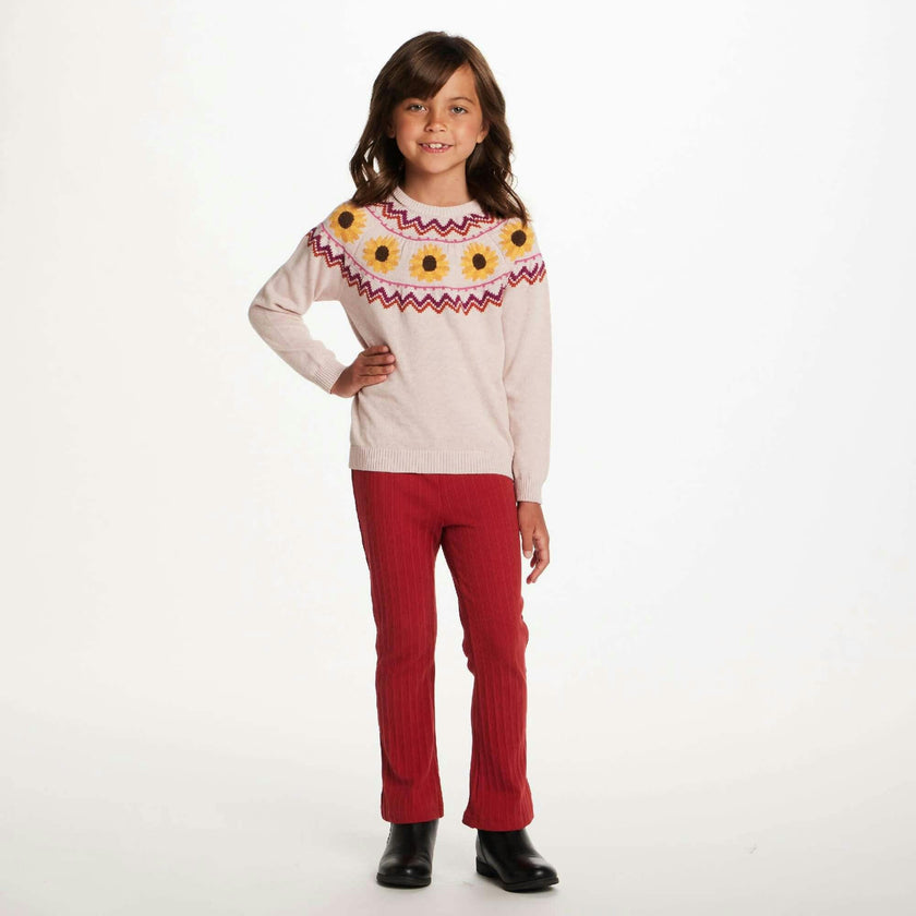 Kids Fair Isle Sweater W/Flare Legging Set