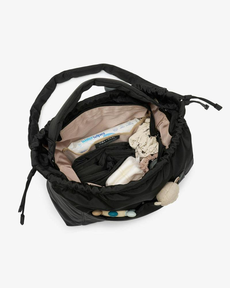Luna Drawstring Changing Tote Black