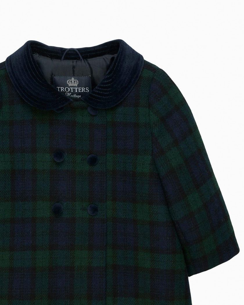 Baby Classic Coat in Navy Plaid