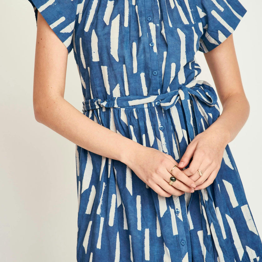 Vienna Maxi Dress in Indigo Rainfall