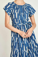 Vienna Maxi Dress in Indigo Rainfall