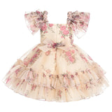 Cream Rosavine Floral Tulle Dress