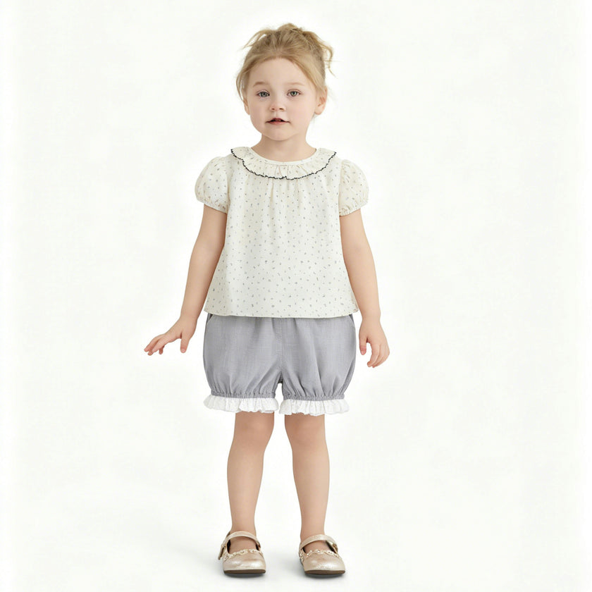 Gray Ruffle Dot Set