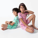 Skater Kitty Bamboo Kids Pajama Short Set