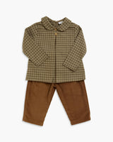 Darius Shirt Green Brown Check