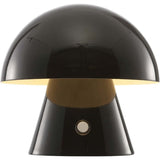 Porcini 7" Contemporary Bohemian Rechargeable/Cordless Iron Integrated LED Mushroom Table Lamp
