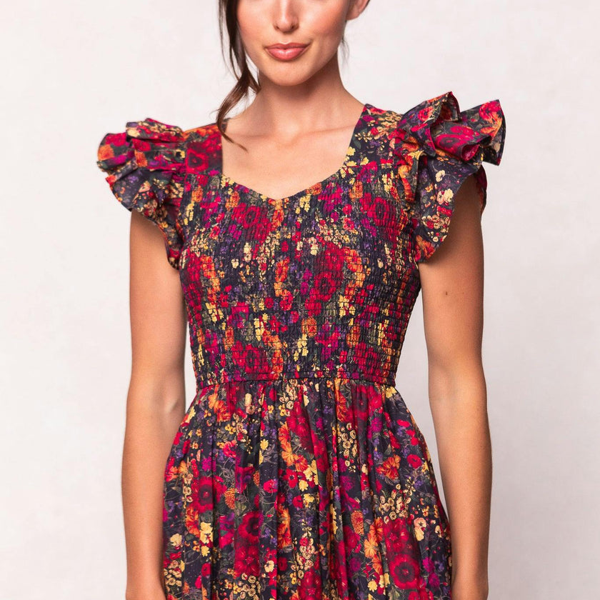 Hattie Dress in Night Garden