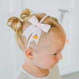 Pumpkin Embroidered Bow Headband