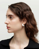 Muse Hoops in White Matte