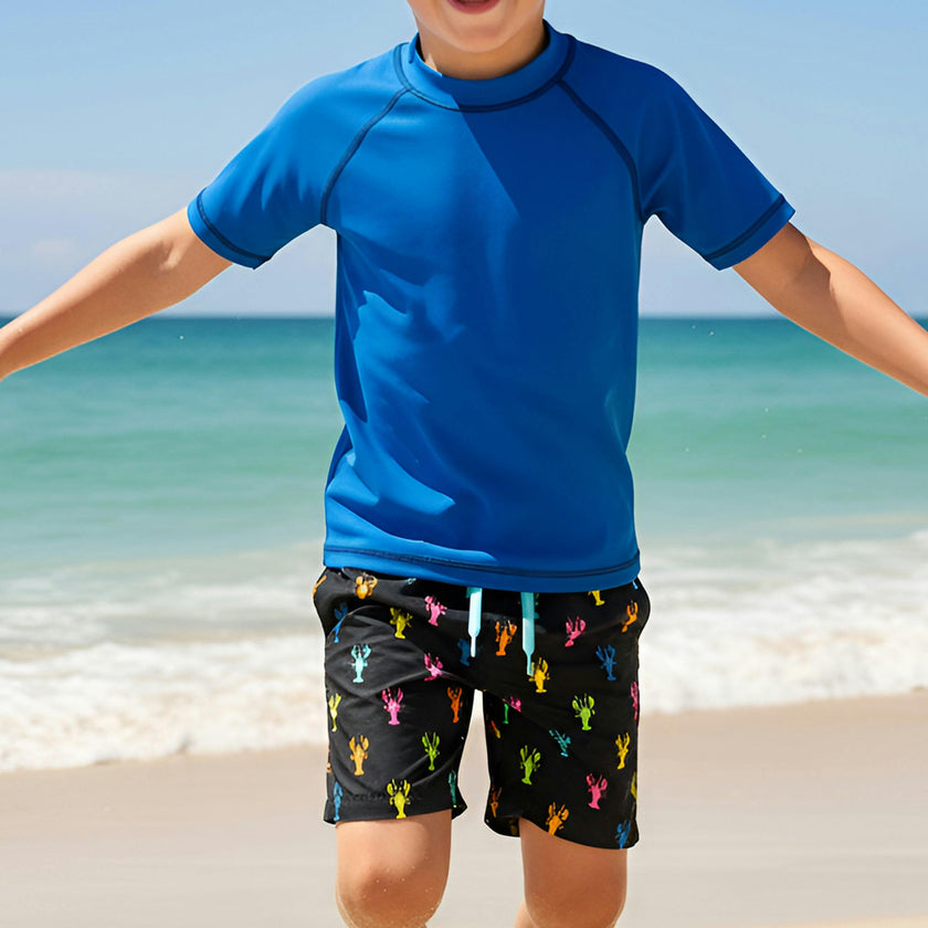 Dylan Boys Multicolor Lobster Print Board Shorts