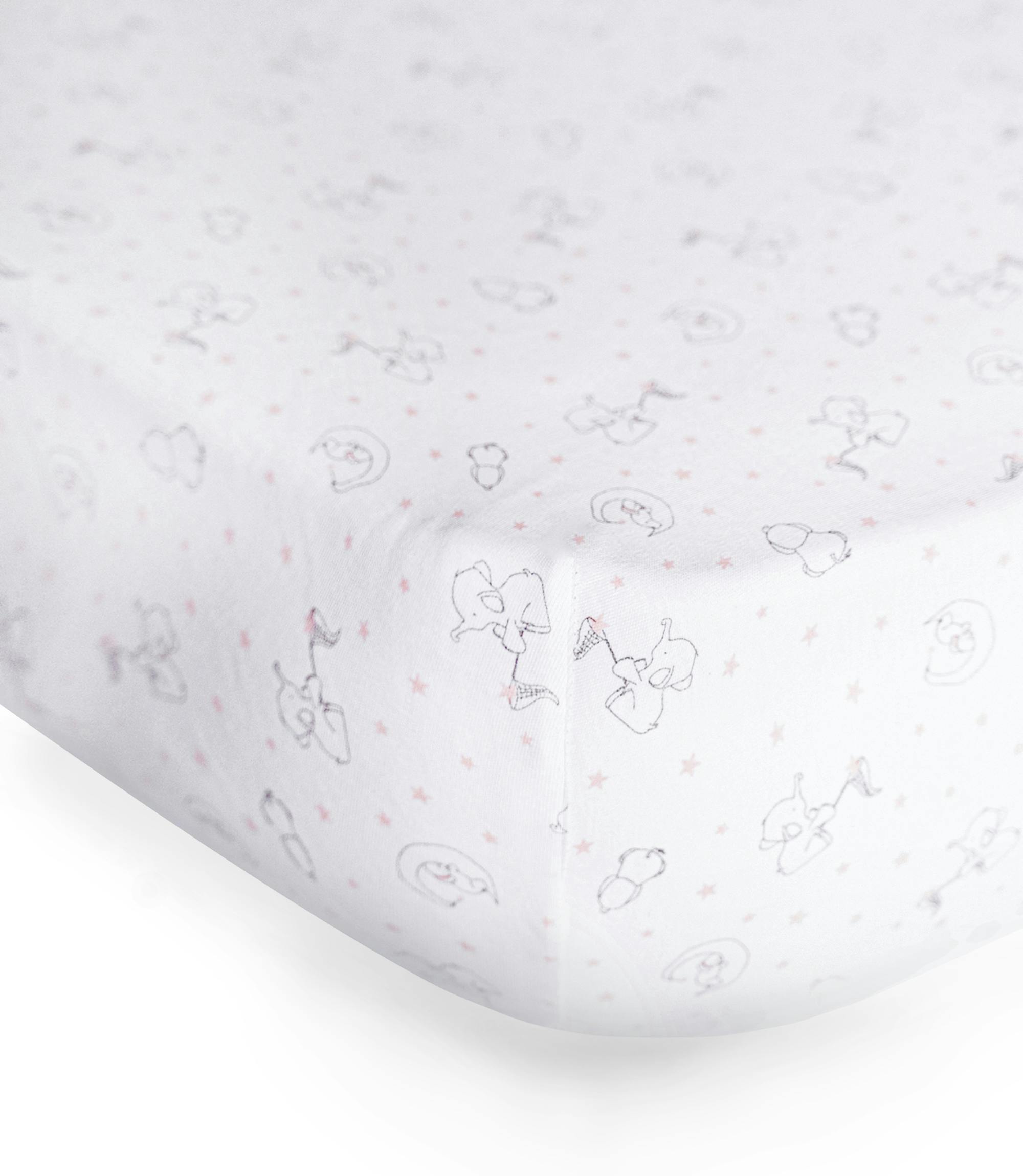 Peruvian Pima Cotton Mini Crib & Pack 'n Play Fitted Sheet – Elephant Rose