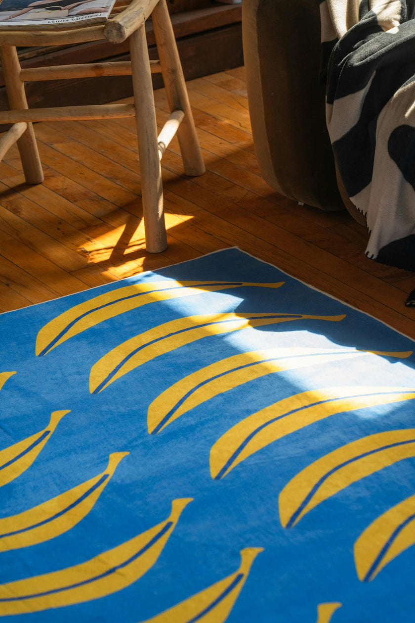 Banana Parade Funky Rug by Becca Franks