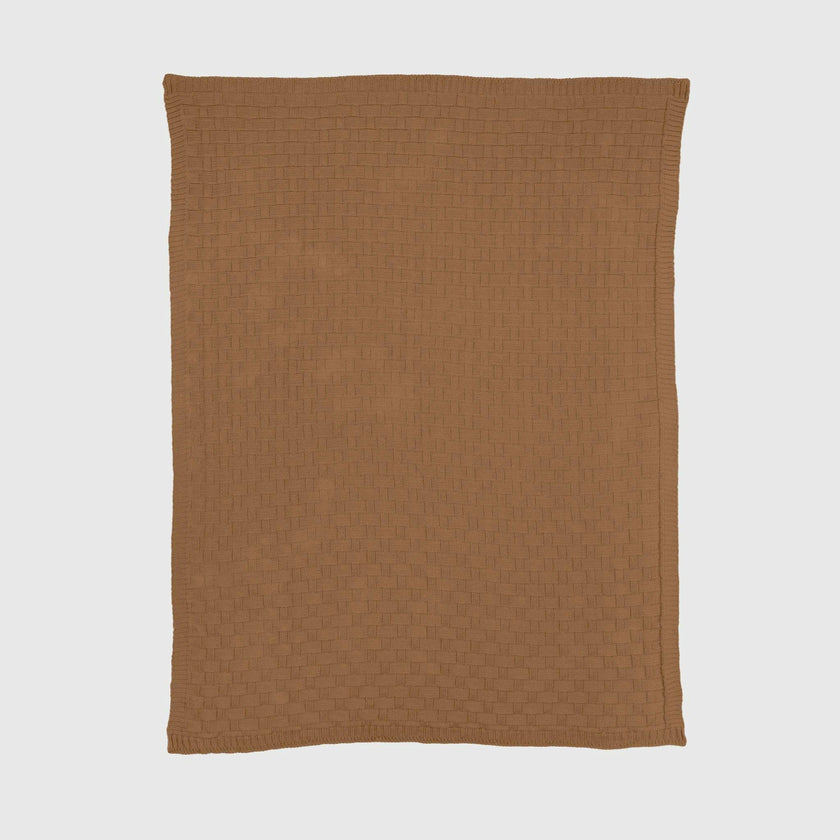 Textured Sustainable Knit Throw Blanket - Basketweave