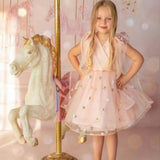 Twinkle Star Blush Pink Sequin Birthday Dress for Girls