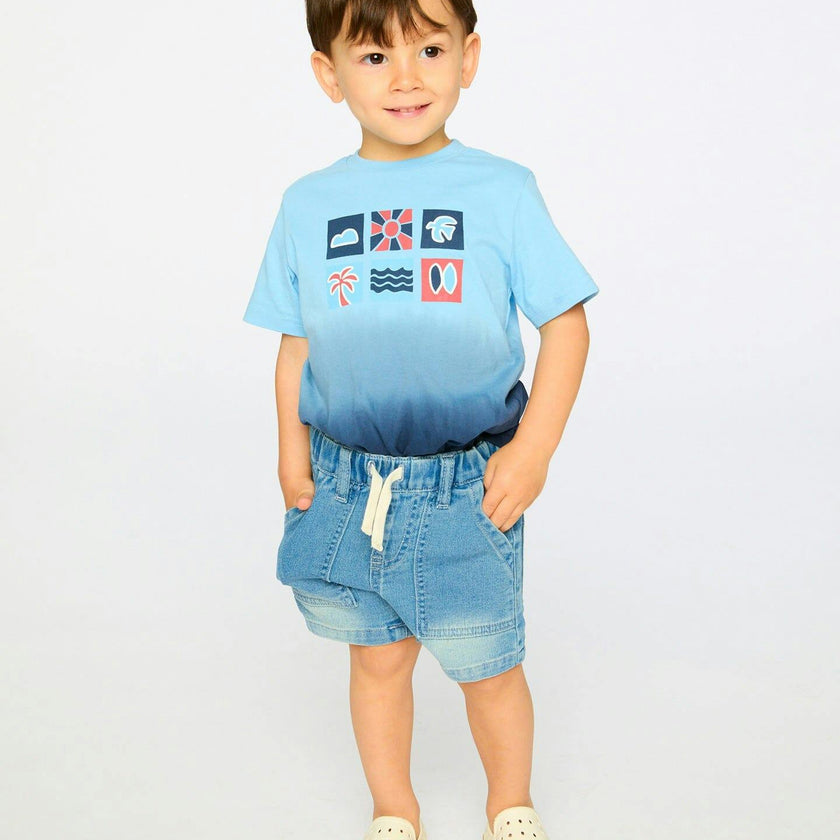Organic Cotton Short Sleeve T-Shirt Blue Gradient