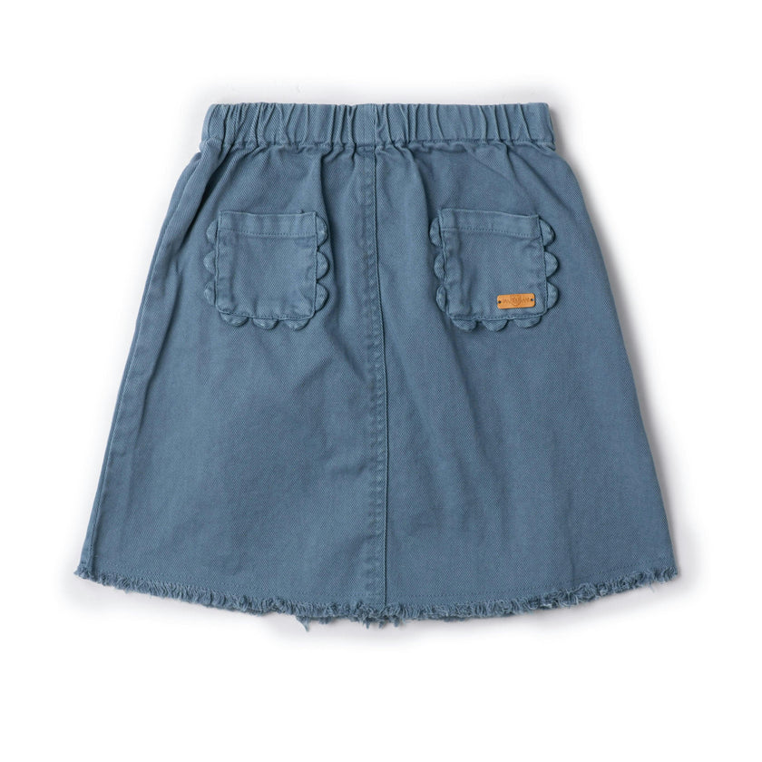 Denim Scallop Skirt