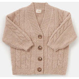 Baby Fuzzy Ribbed V-Neck Cardigan