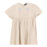 Cape Embroidered Three-Quarter Sleeve Dress