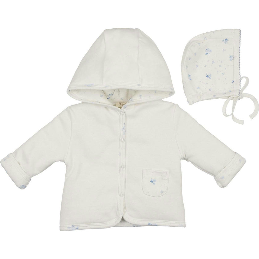 Scattered Blossoms Jacket & Hat Set Barely Pink