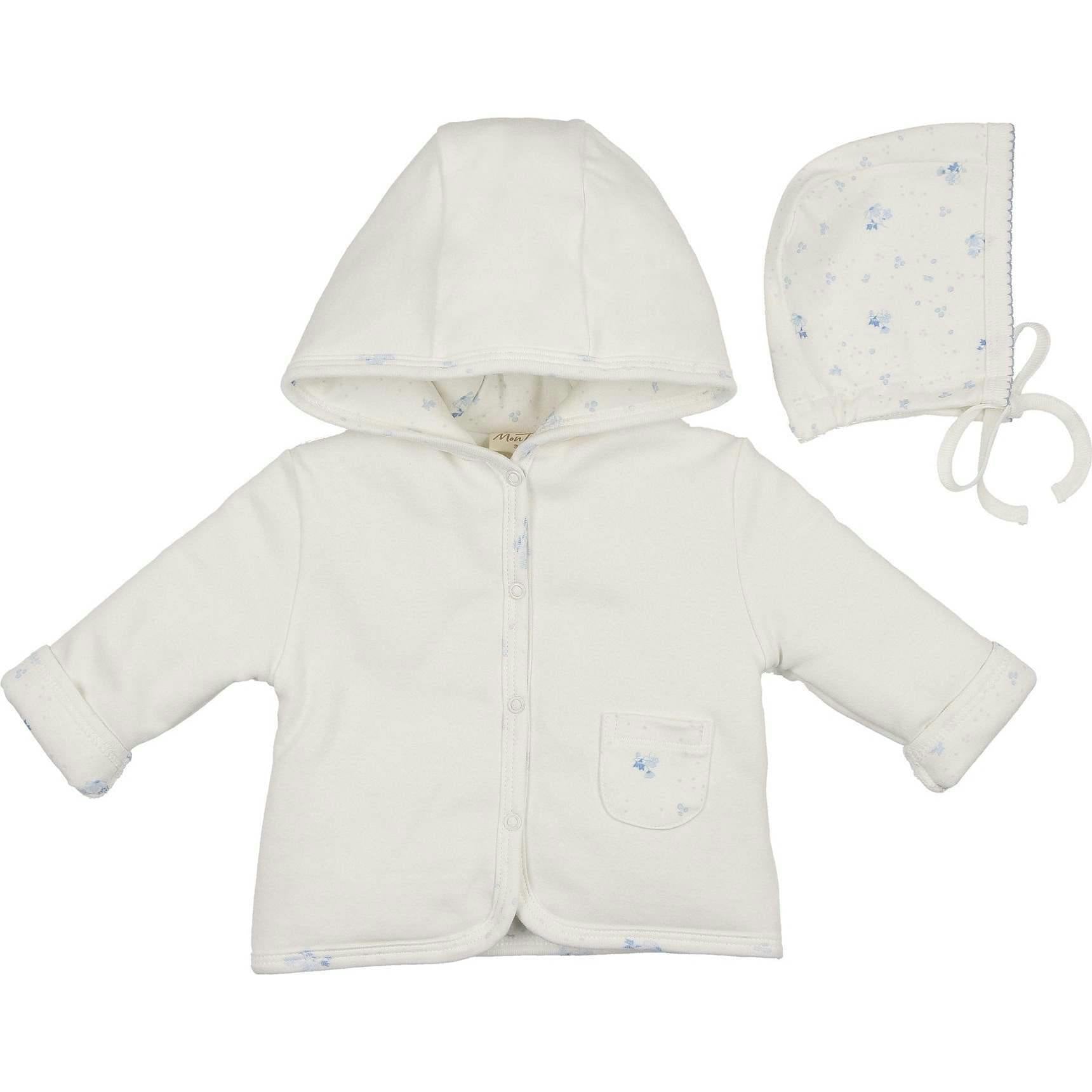 Scattered Blossoms Jacket & Hat Set Barely Pink