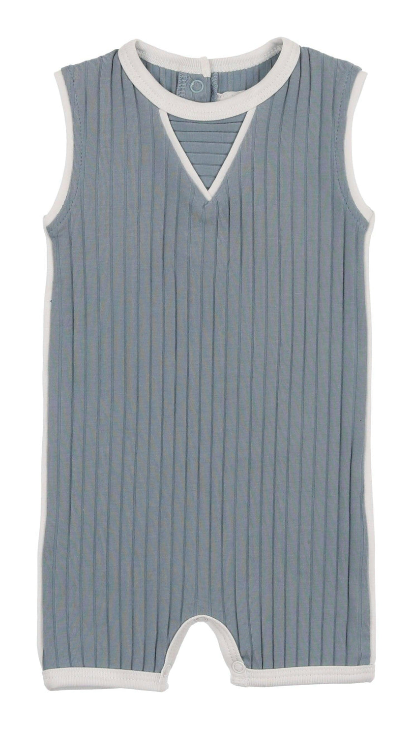 Piped Ribbed Romper