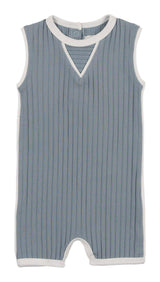 Piped Ribbed Romper