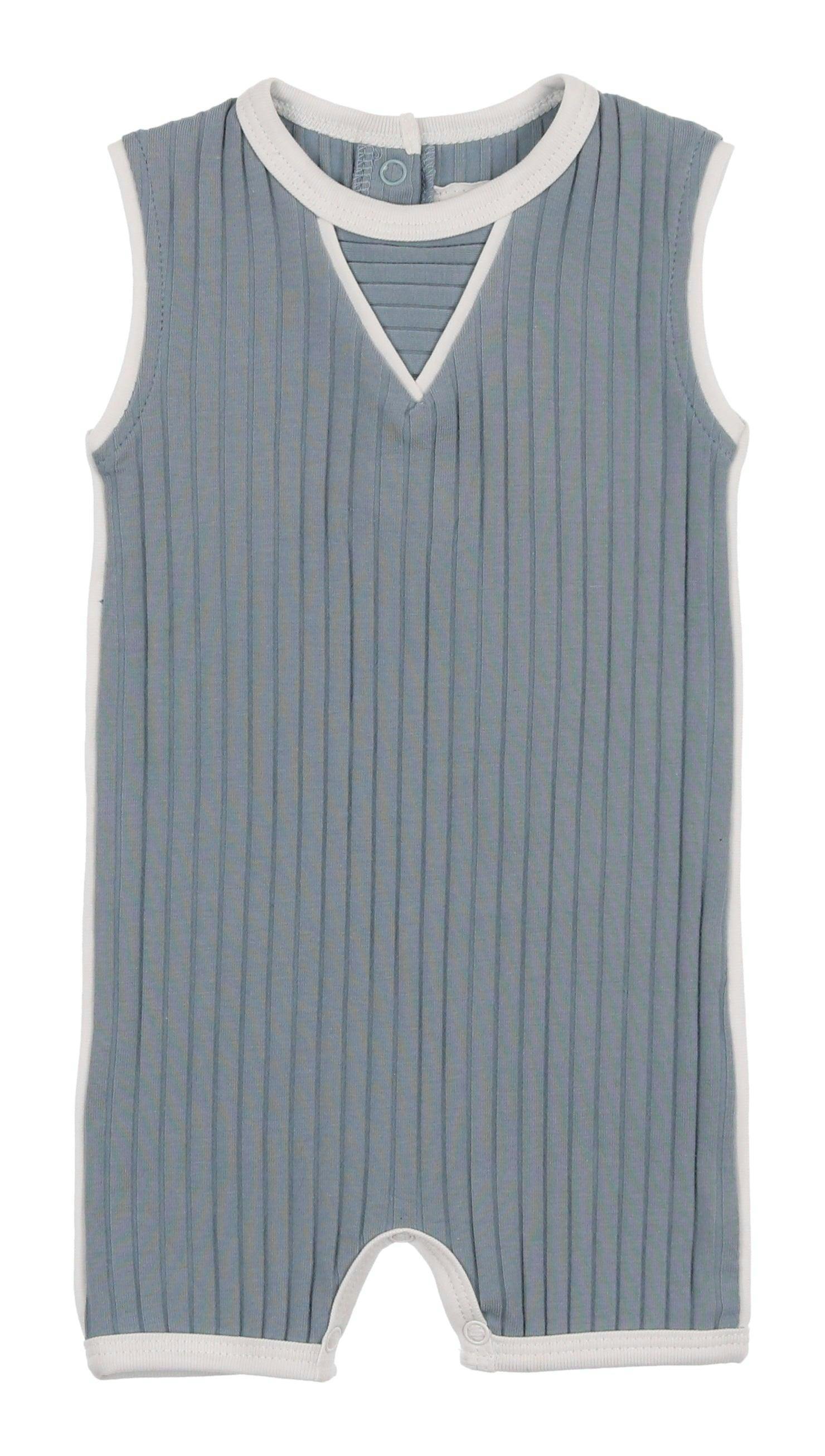 Piped Ribbed Romper