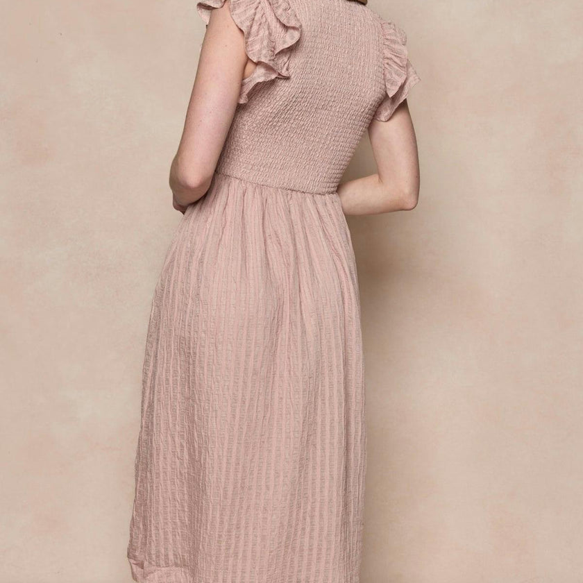 Hattie Dress in Pink Stripes