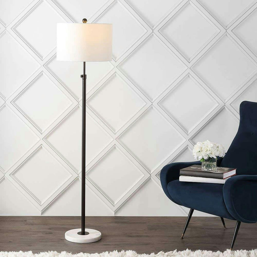 June 65" Adjustable Metal/Marble LED Floor Lamp
