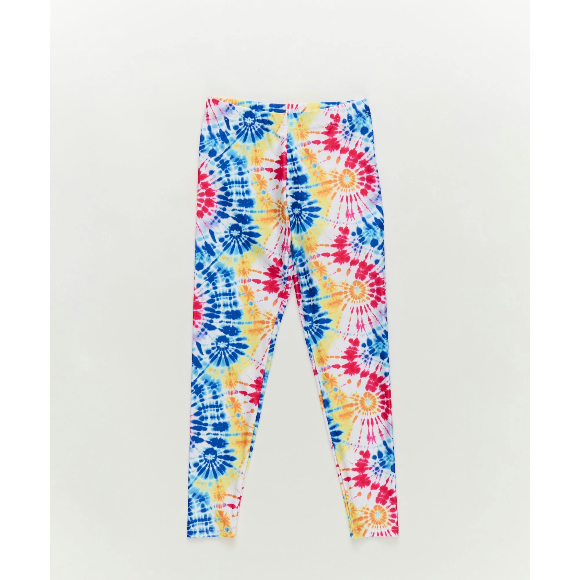 Girls Hi-Shine Leggings in Starburst Tie Dye