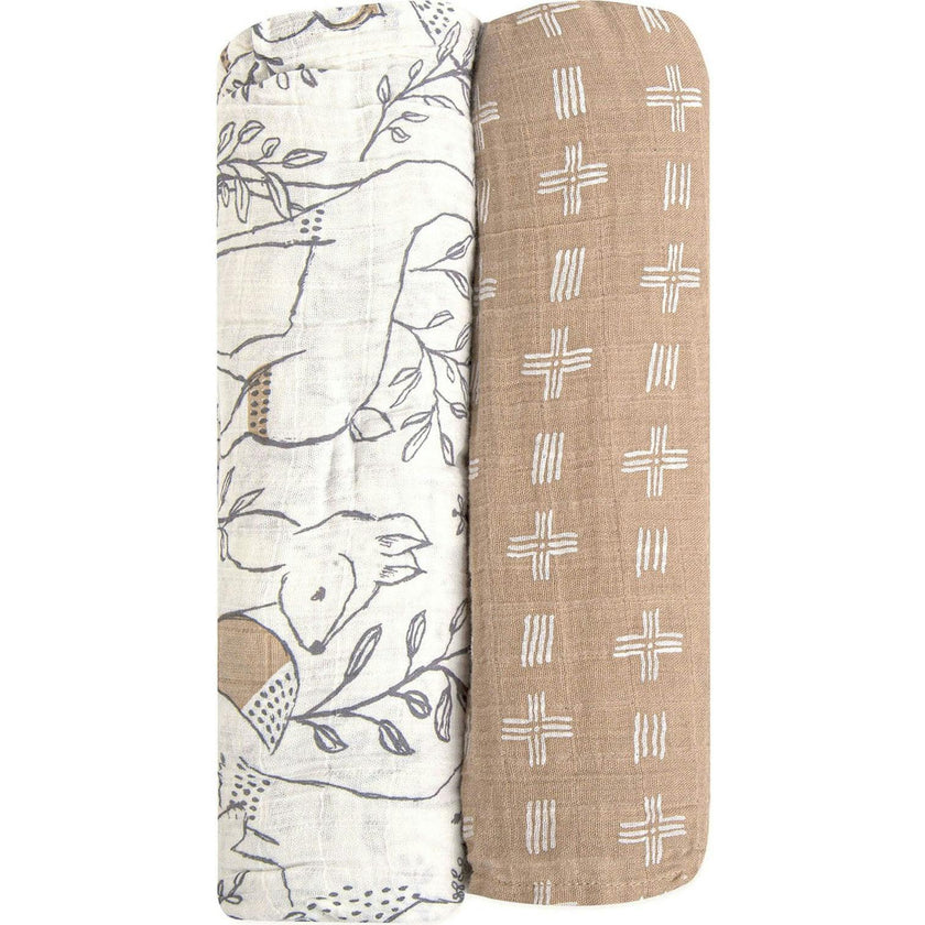 2pc. Swaddle Wraps (Copper Dash & Ezra Print)
