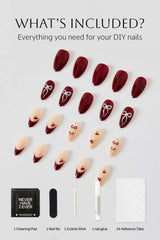 Cherry Cola  - Almond Press-On Nails