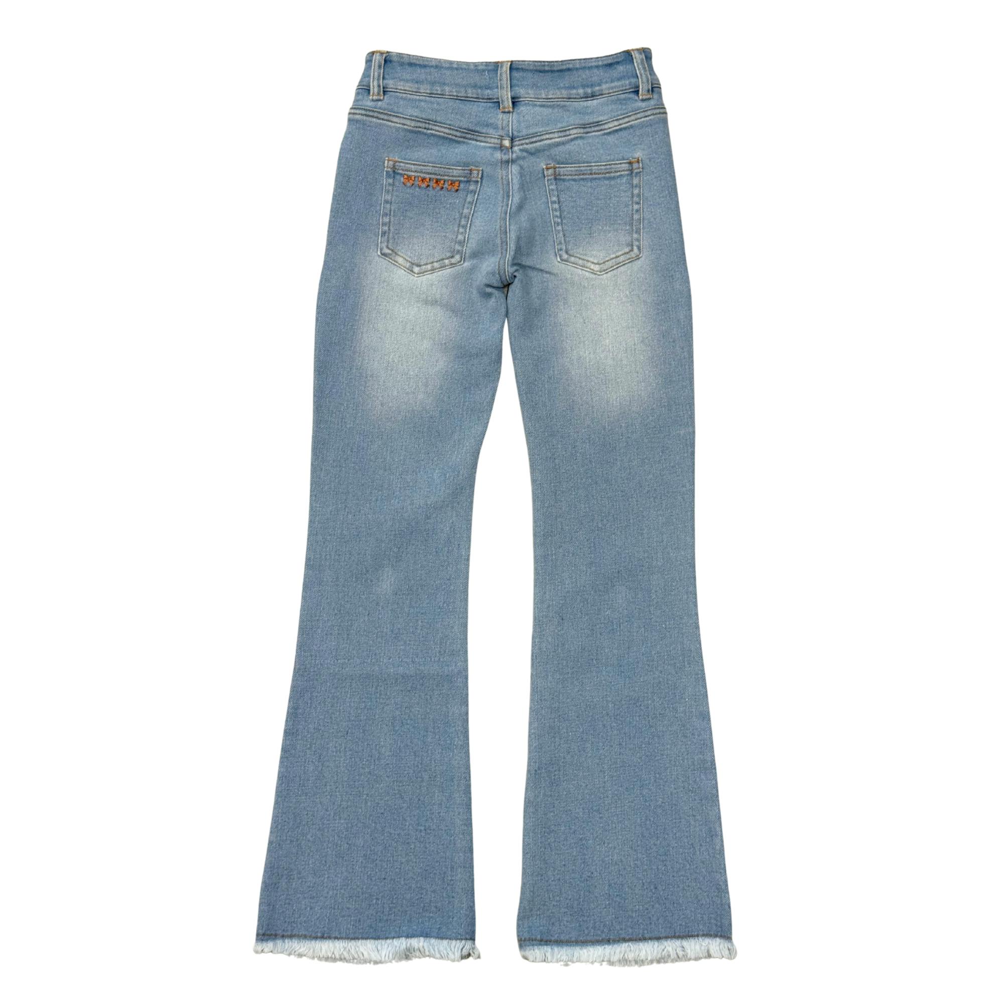 Girls Denim Jeans with Embroidery in Light Vintage Wash