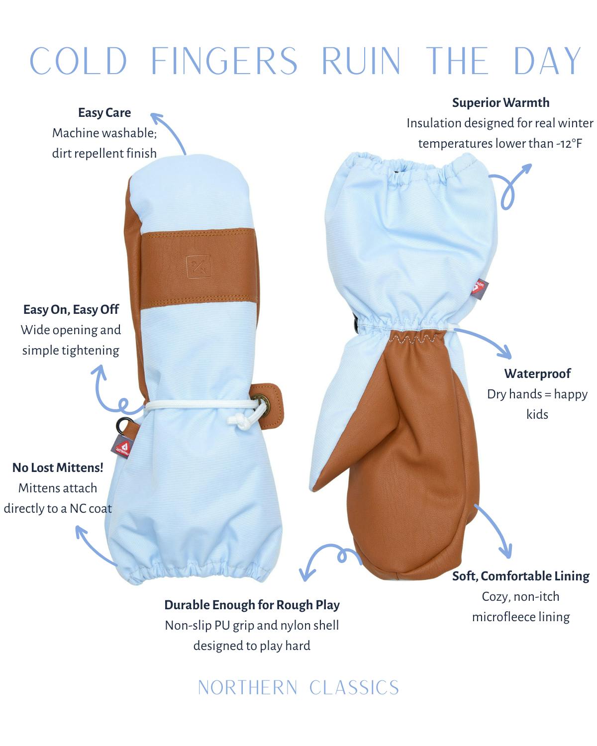 Kids Waterproof Ski Mitten