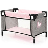 Bayer Design Dolls: 9-In-1 Travel Bed Set - Grey, Pink, Butterfly