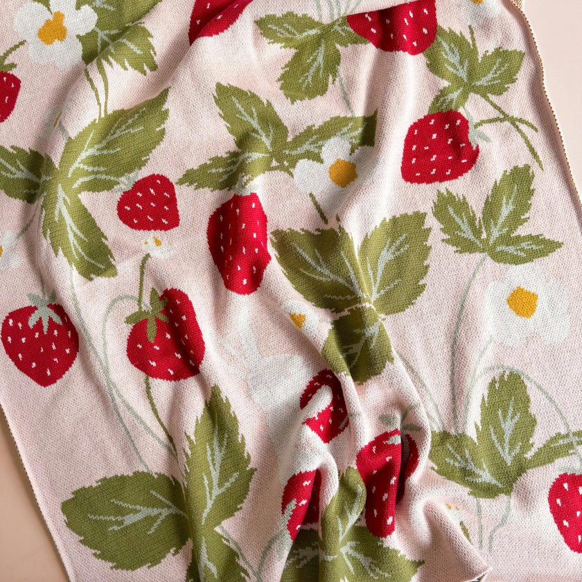 Blanket Hat Teether Gift Set - Strawberry