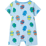 Infant Boys Henley Romper & Bib Set | Blue Ice-Pops