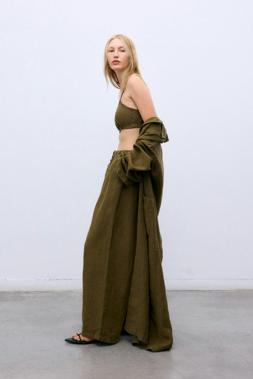 Melissa Woman Pant Palazzo Earthy Olive