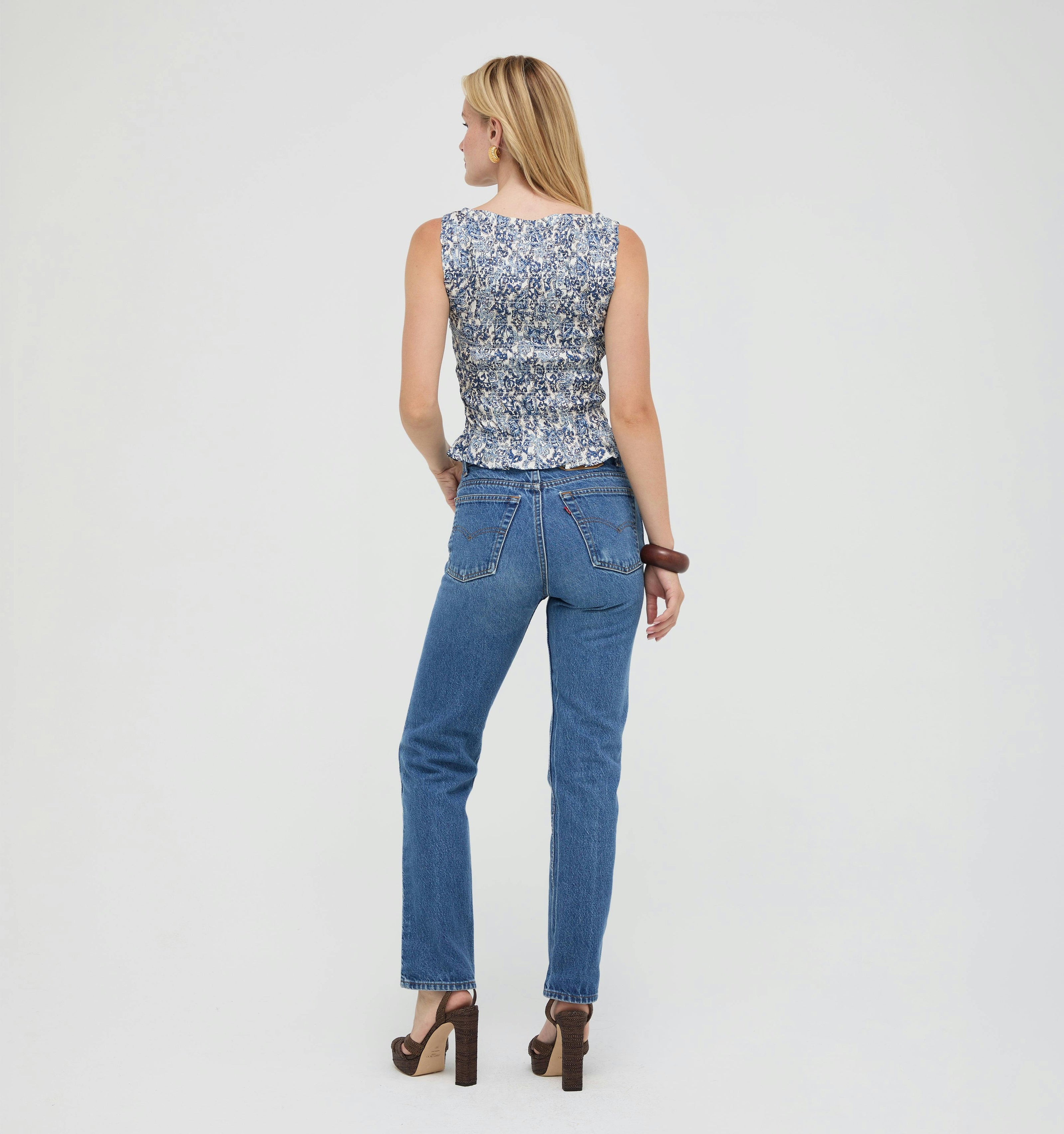The Phoebe Nap Top -  Chedworth Paisley Blue