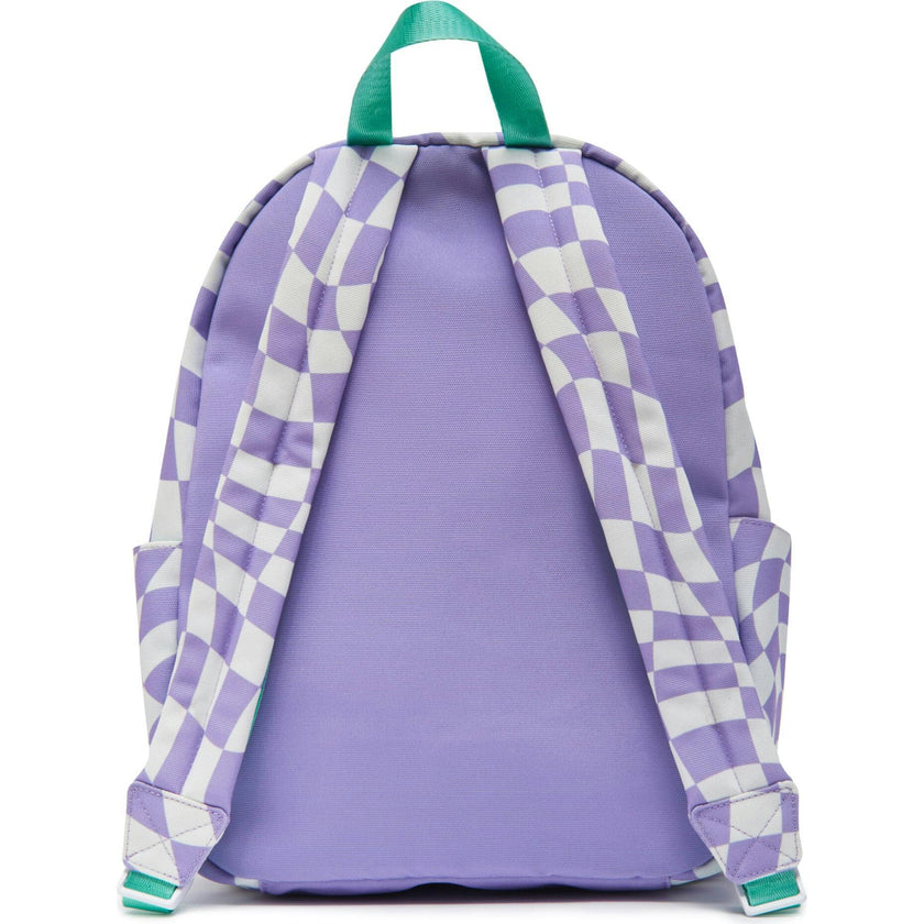 Checkered Pattern Backpack With Patches