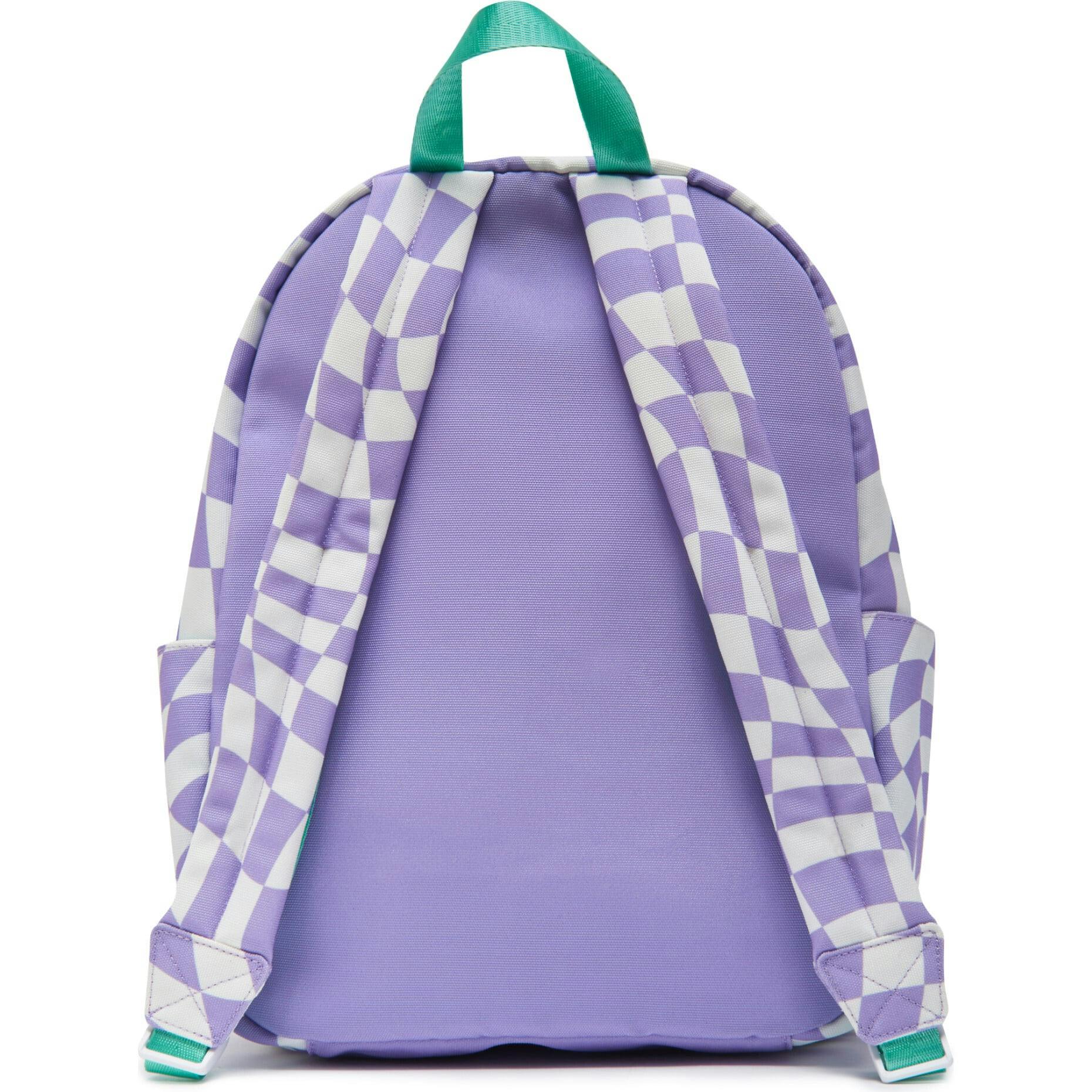 Checkered Pattern Backpack With Patches