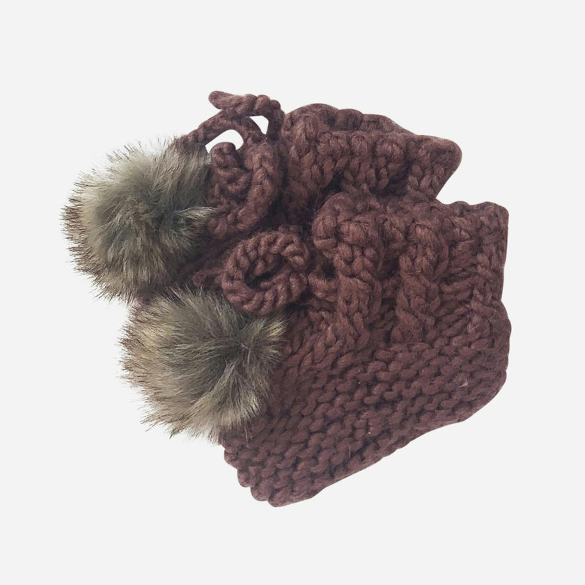 Booties with Pom - Mauve